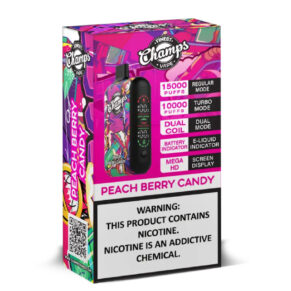 Champs Vape Peach Berry Candy (15000 – 10000 Puffs) Dual Coil