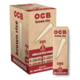 Ocb Brown Rice 3pk King Size Cone